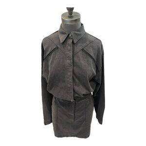 Capsulle Denim Fringe Dress Large NWT